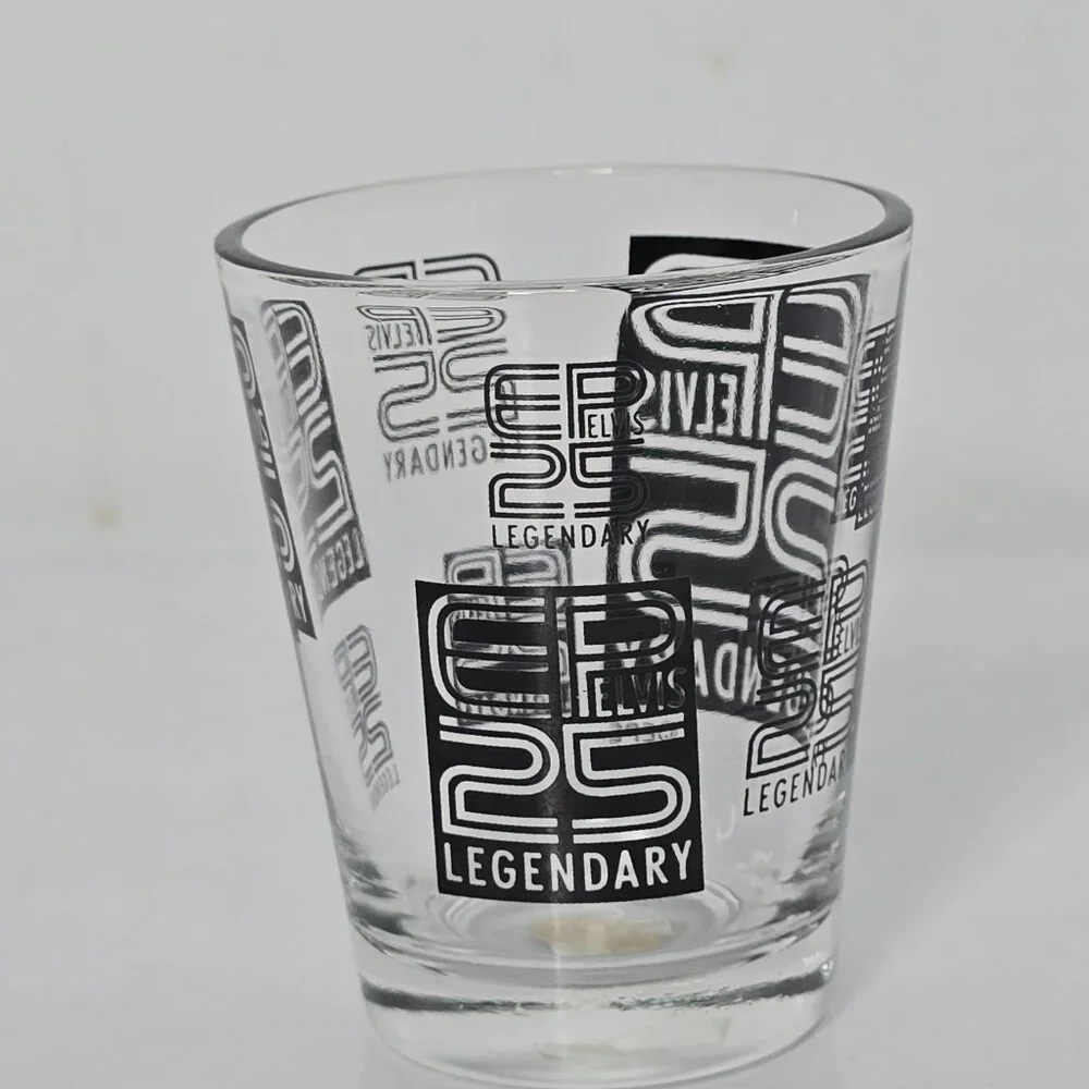 Elvis Presley Legendary 25th Anniversary Glass‎ Souvenir Shot Glass EPE Bar Ware